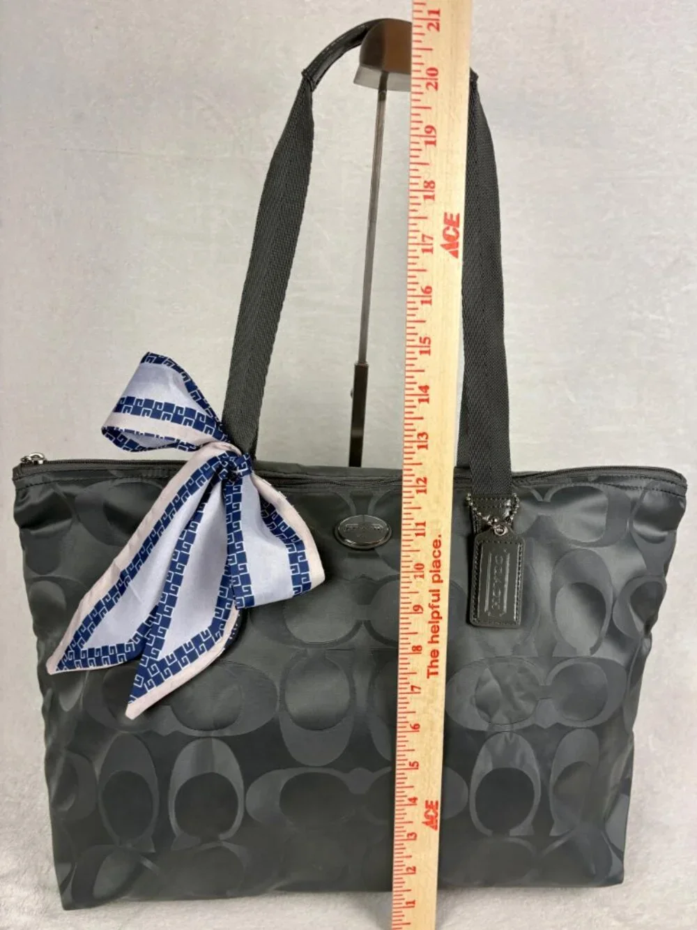 Coach Getaway Signature Nylon Packable Weekender Tote and Pouch with Scarf